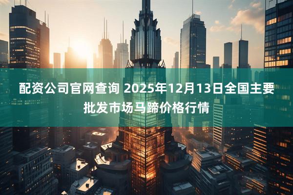 配资公司官网查询 2025年12月13日全国主要批发市场马蹄价格行情